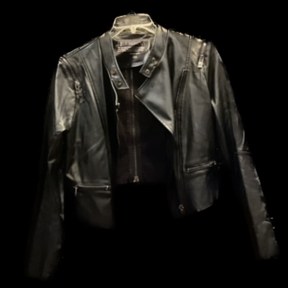 LALA Anthony Faux Leather Zipper Jacket